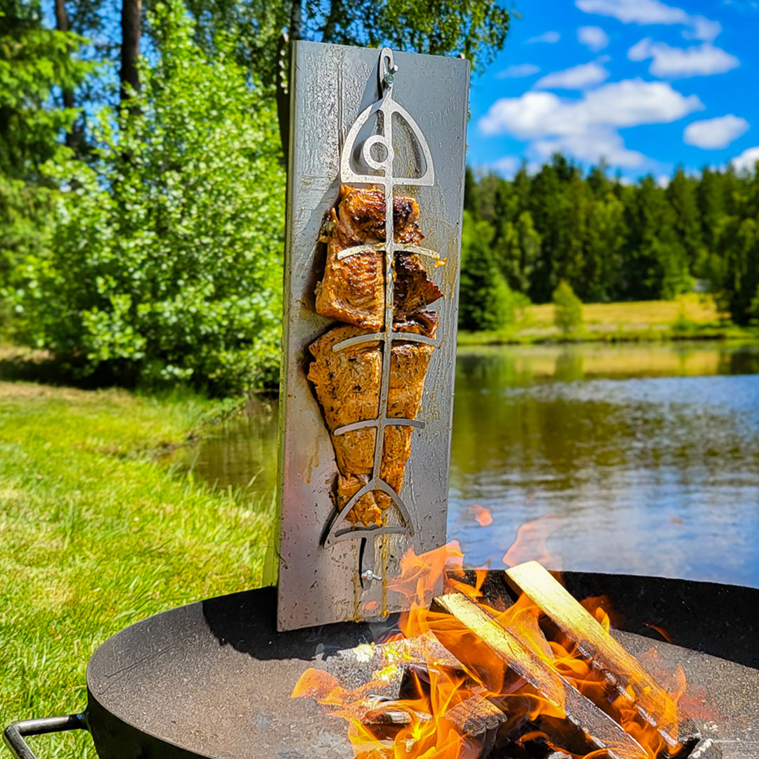 Flammlachsbrett Edelstahl