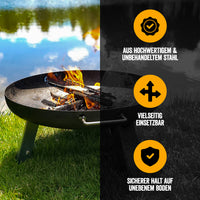 Fire bowl 100 cm with square feet -Nizza-