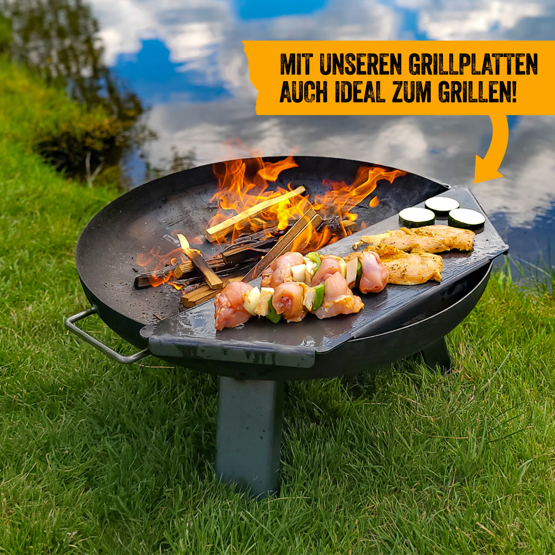 Fire bowl 100 cm with square feet -Nizza-