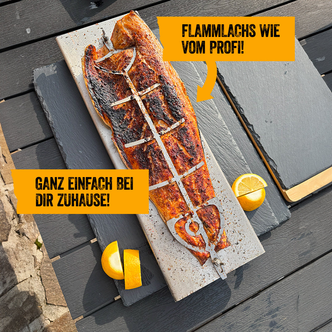 Flammlachsbrett Edelstahl