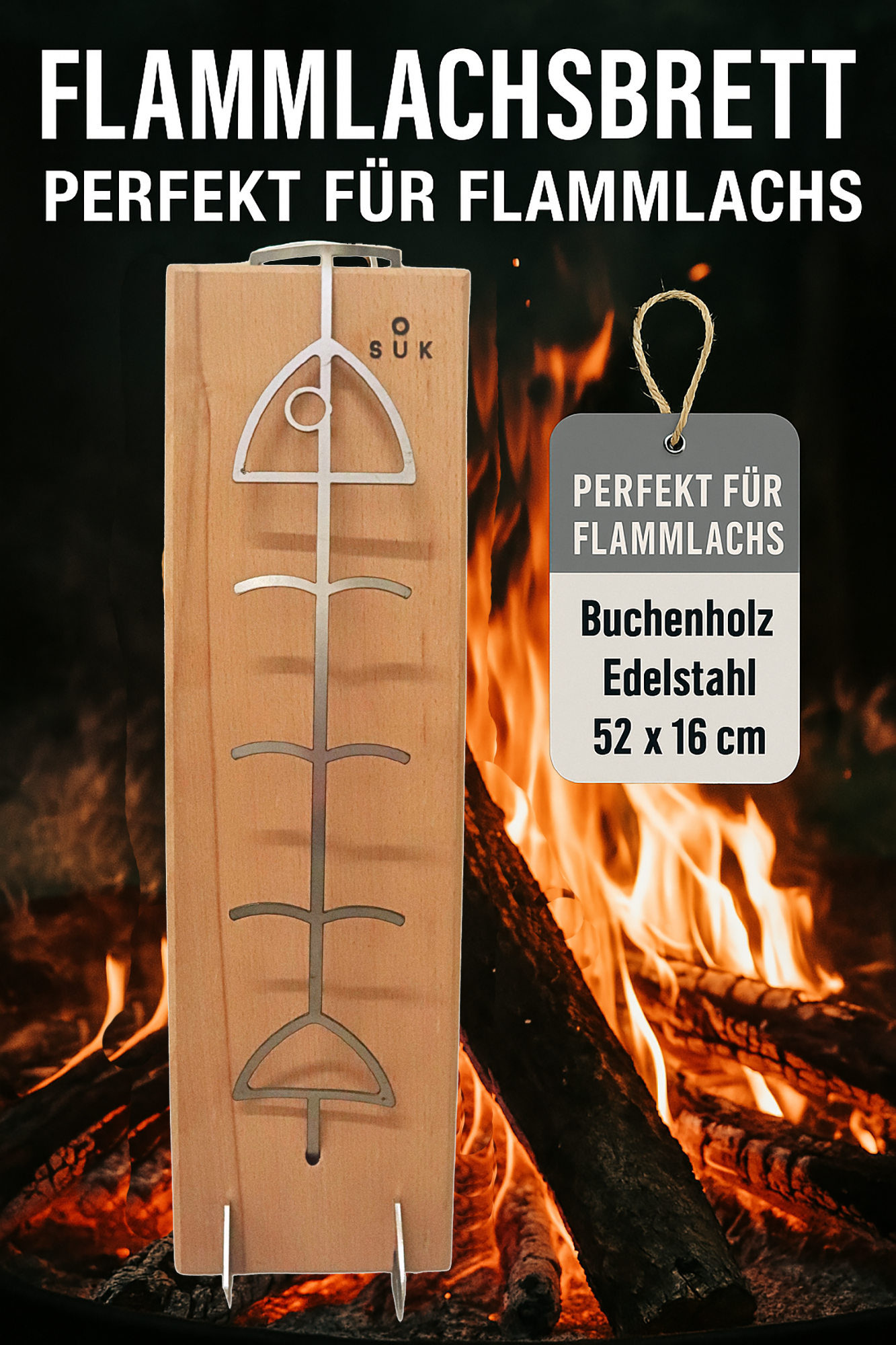 Flammlachsbrett Holz