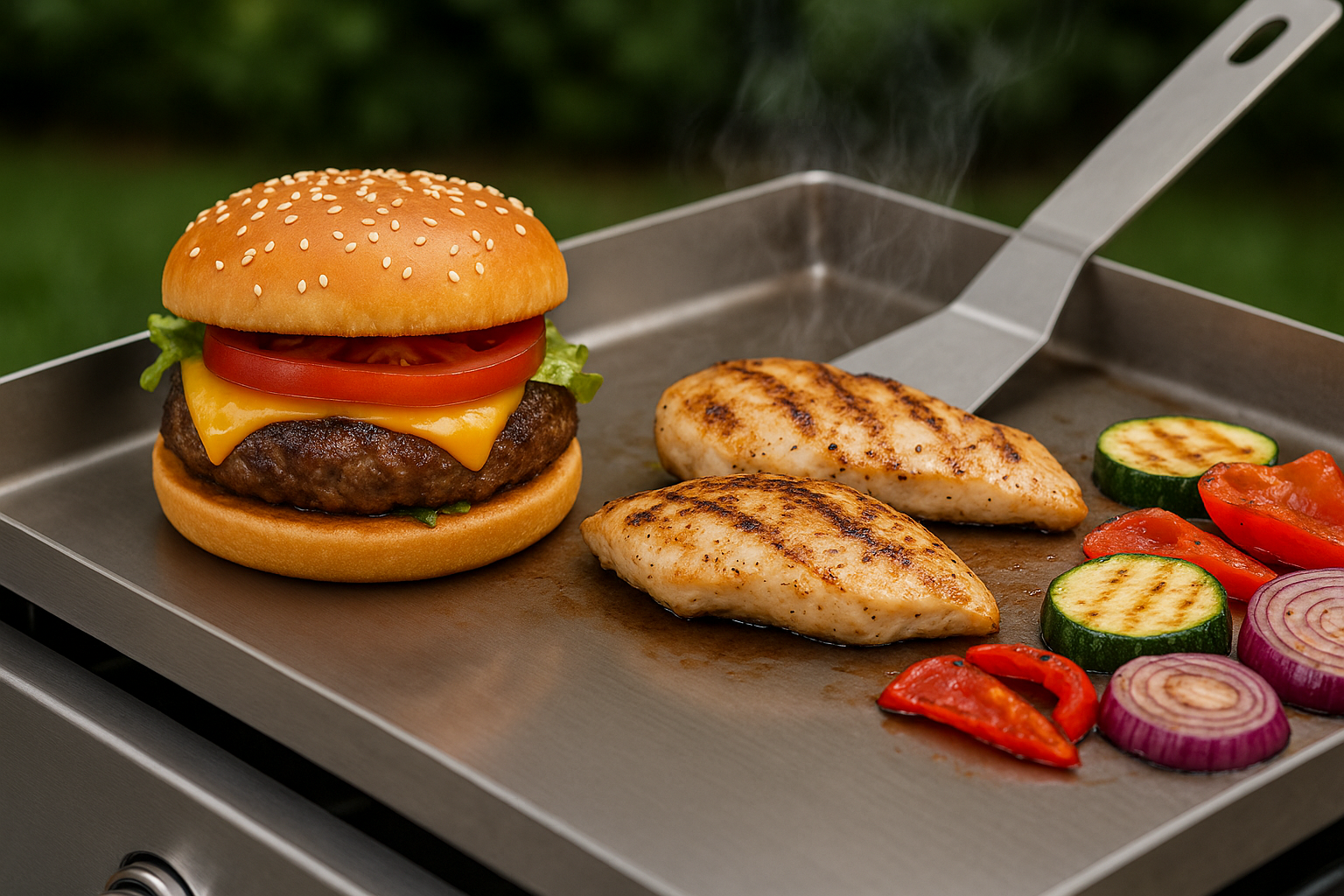 Grillplancha / Gemüseplancha aus Edelstahl o. Feinkornstahl