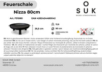 Feuerschale 80 cm mit eckigen Füßen -Nizza-