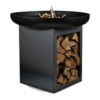 Feuerschale Palma ø80cm mit Holzlagerfach (Standhöhe: ca. 80cm)