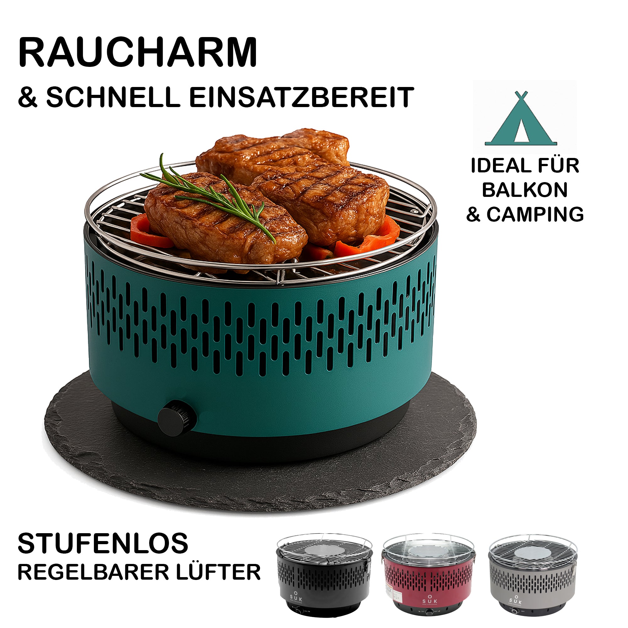 Table Grill Petrol with Active Ventilation