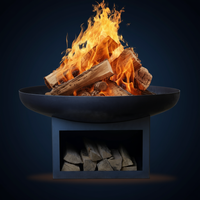 Feuerschale mit Holzlagerfach -Palma-