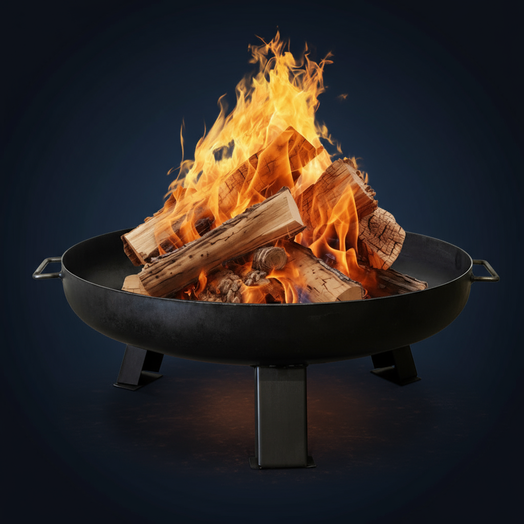 Fire bowl 100 cm with square feet -Nizza-