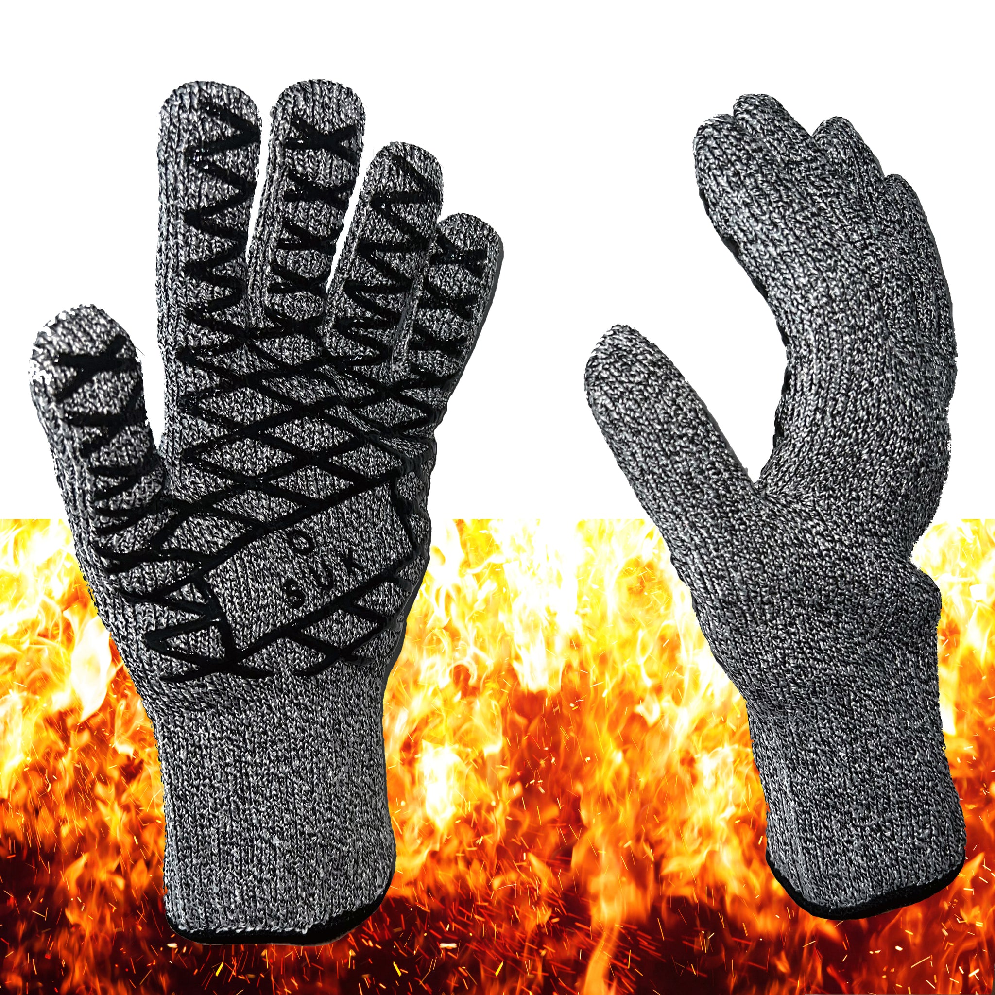 Hitzebeständiger Grillhandschuh grau / schwarz